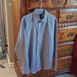 Men's G-Star Raw 100% Cotton Navy & White Checked Button Down Shirt Slim Fit